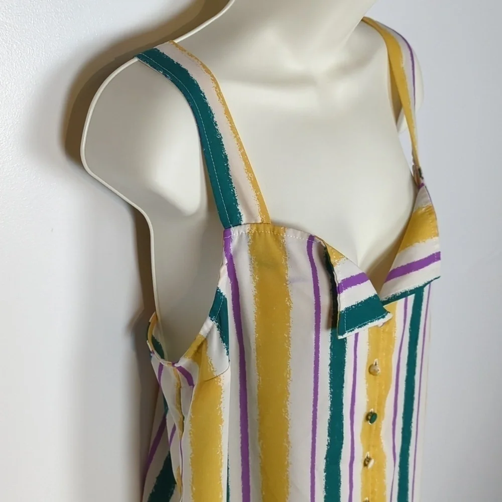 Modcloth Striped Button-Down Tank - Picture 6 of 9